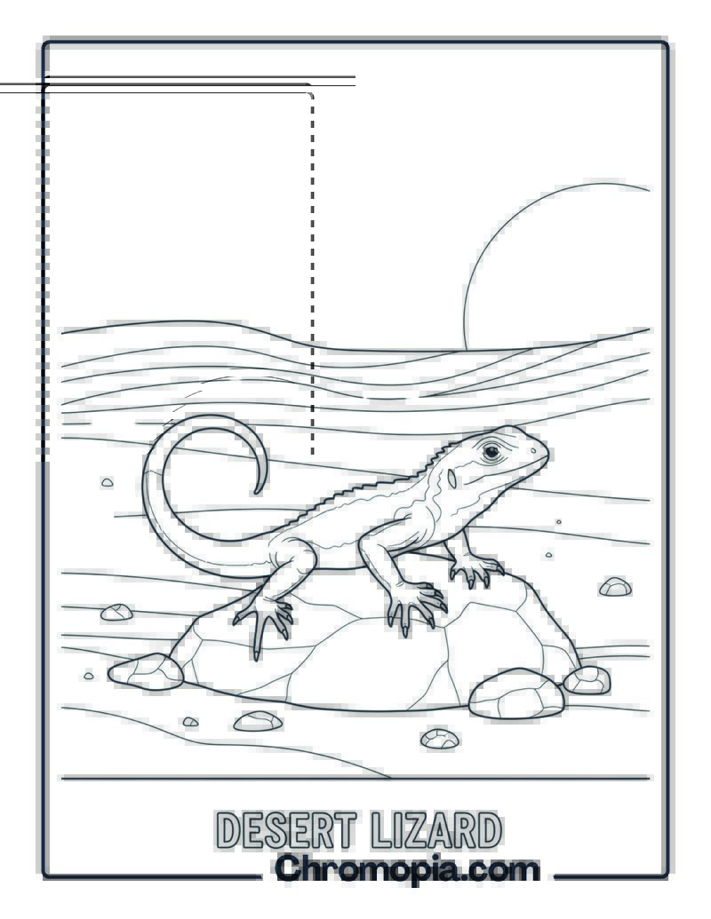 Desert Lizard on Rock coloring page