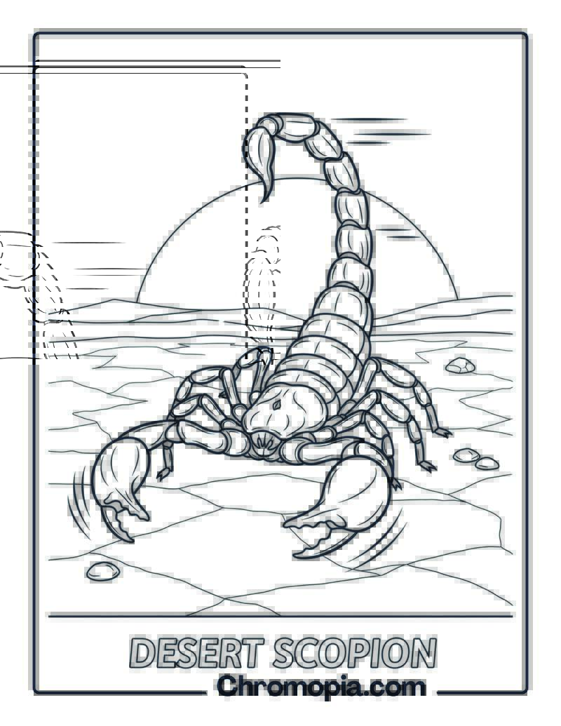 Desert Scorpion Crawling coloring page