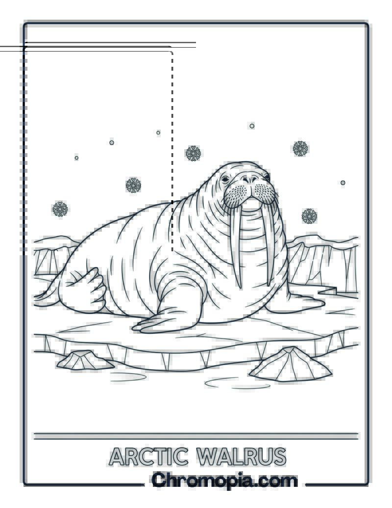 Walrus Resting on Ice Sheet coloring page