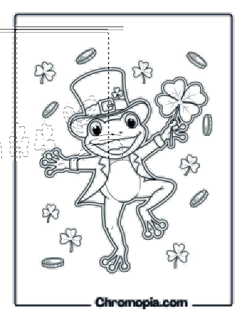 St. Patrick_s Day Frog coloring page