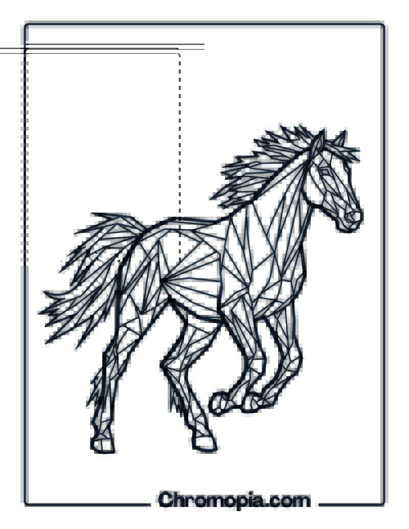 Abstract Horse in Motion coloring page