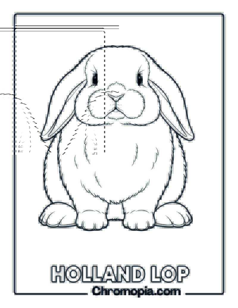 Holland Lop Rabbit Coloring Page