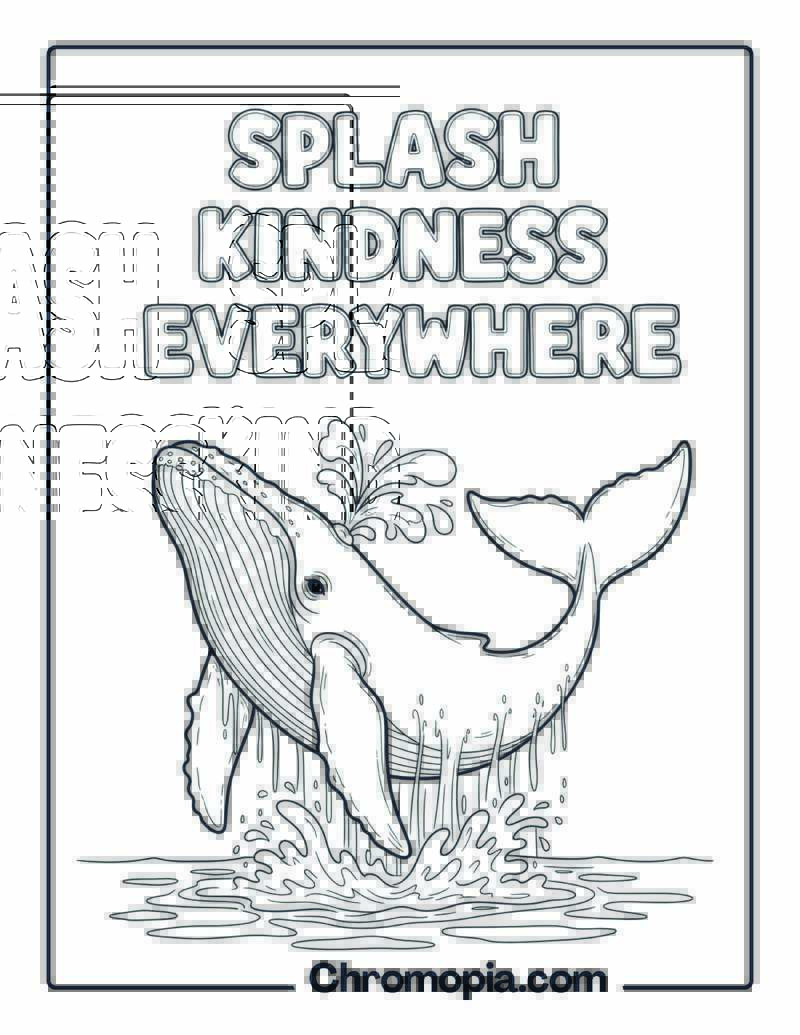 Friendly Whale Splashing Joy Coloring Page