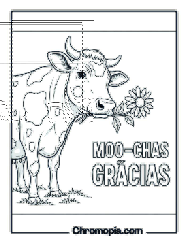 Gentle Cow Offering Flower Coloring Page