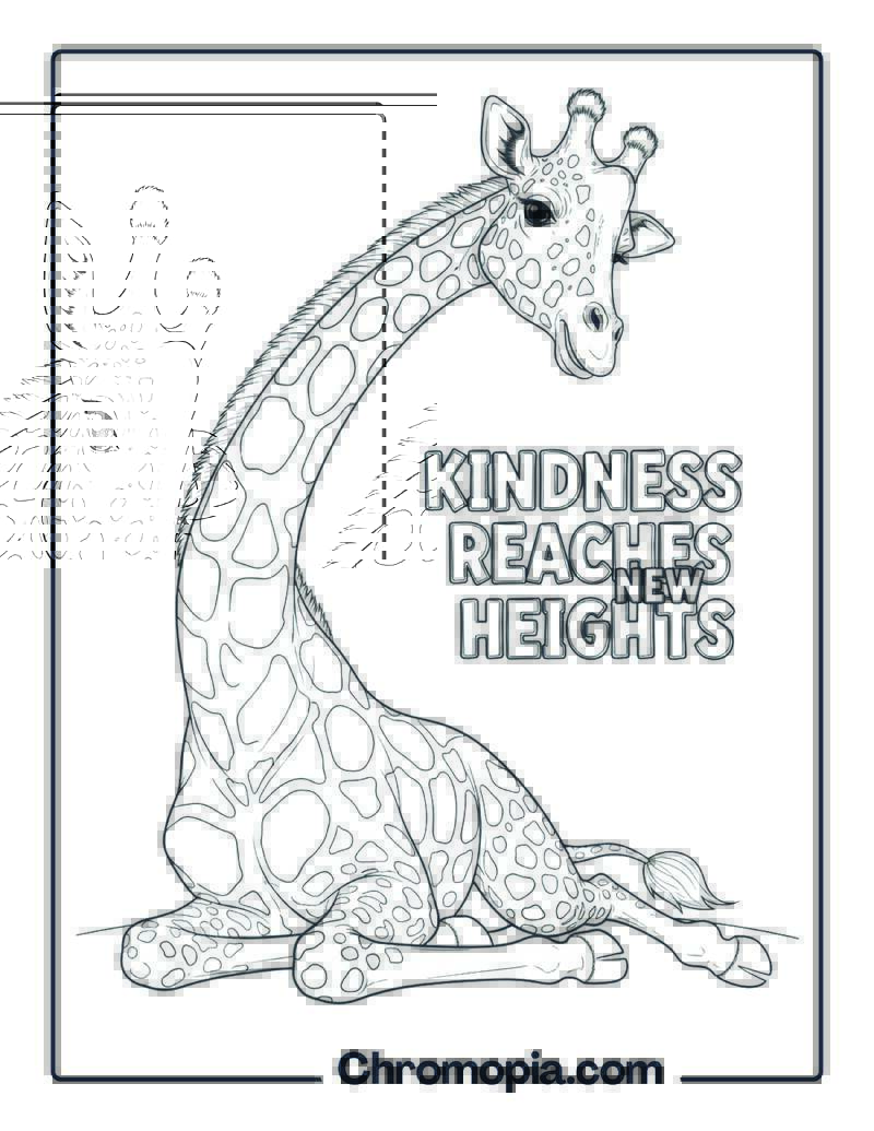 Smiling Giraffe Head Tilt Coloring Page