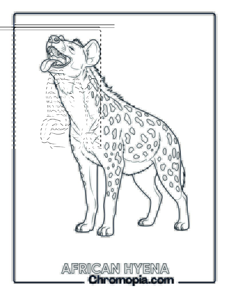 Hyena with Laughing Expression coloring page