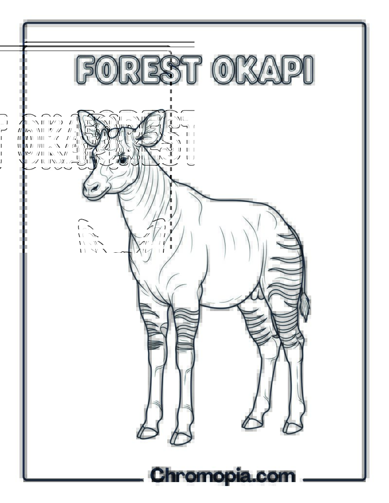 Okapi coloring page