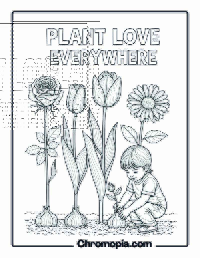 Garden of Love Coloring Sheet
