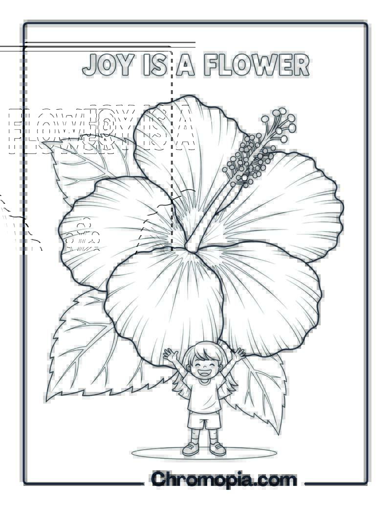 Hibiscus Joy Flower Coloring Page