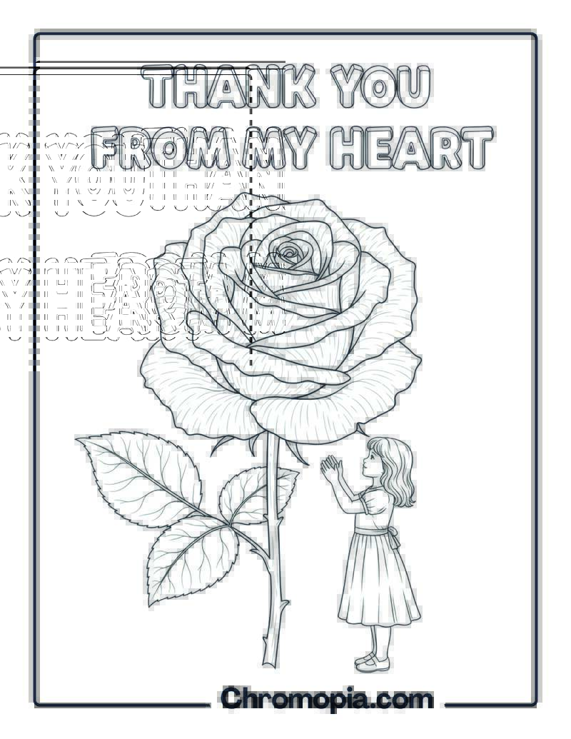 Rose of Gratitude Coloring Page