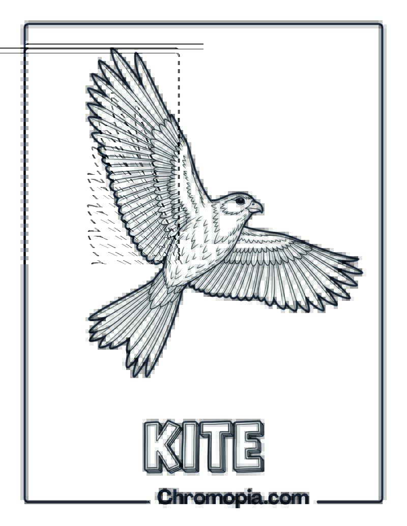 Kite coloring page