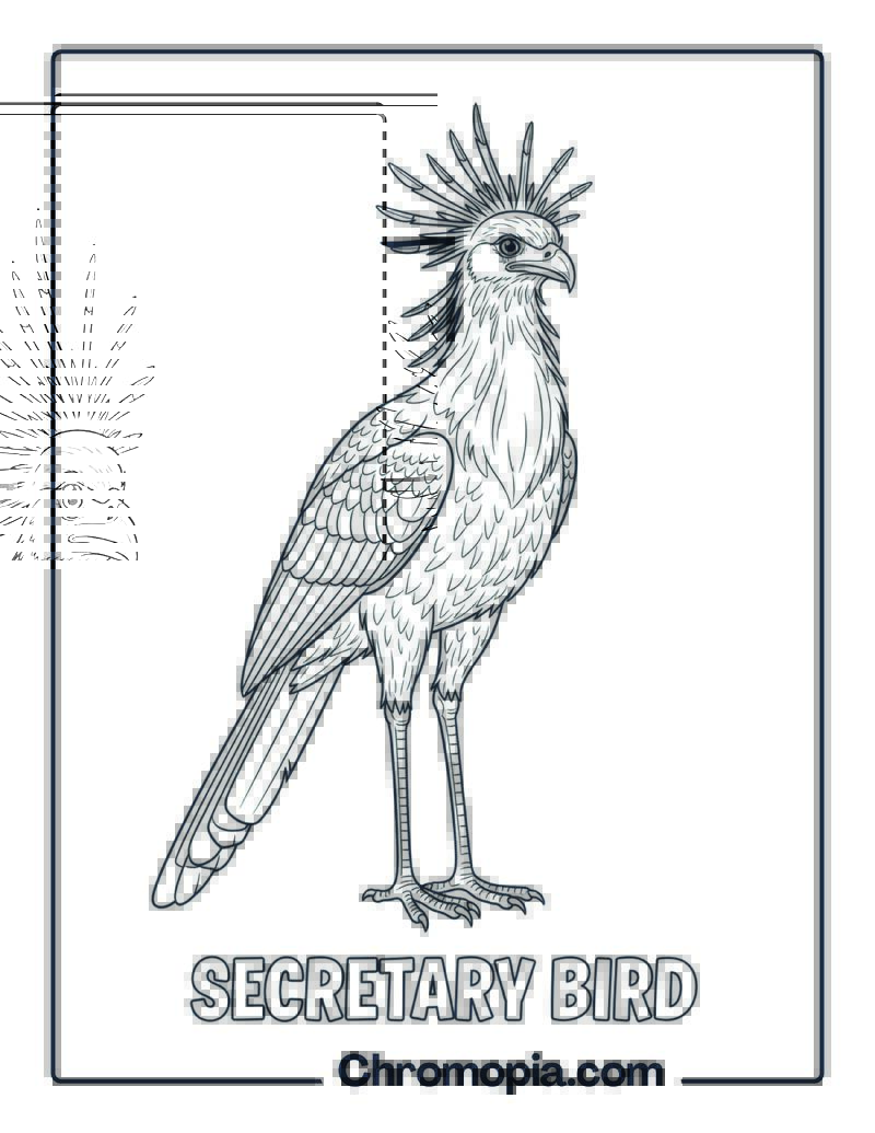 Secretary Bird coloring page