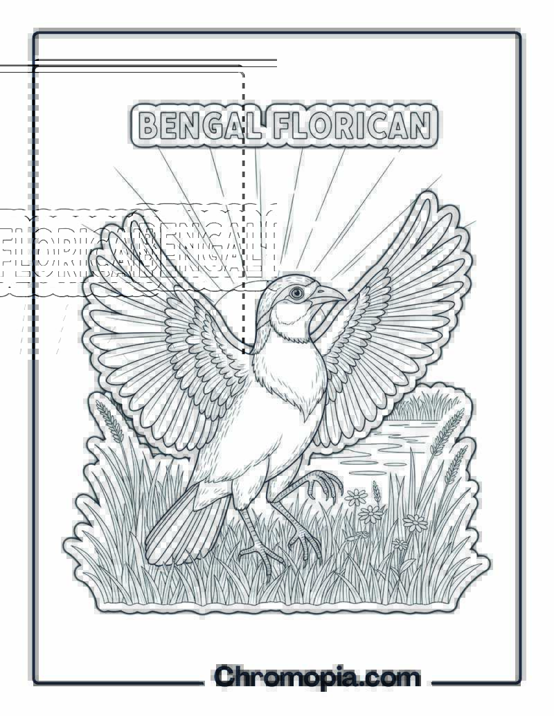 Bengal Florican coloring page