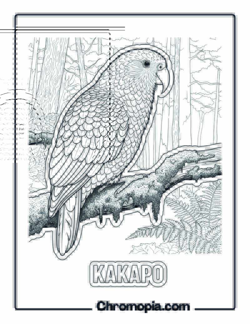 Kakapo coloring page