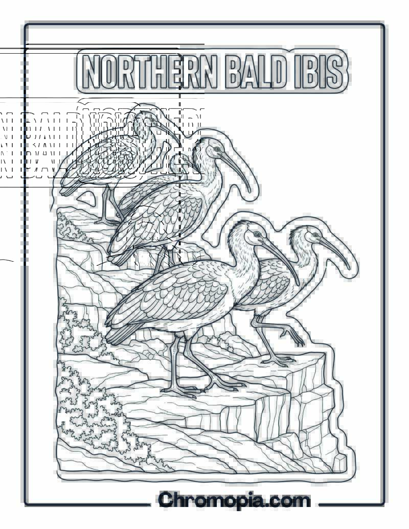 Northern Bald Ibis coloring page