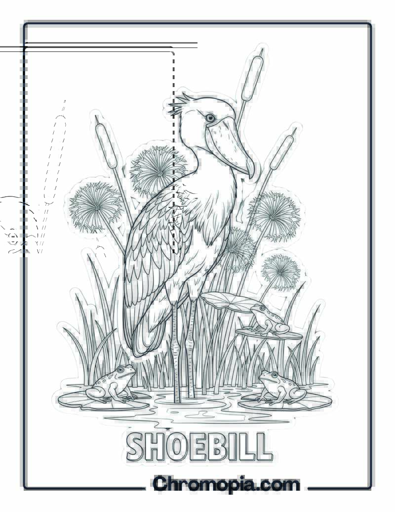 Shoebill coloring page