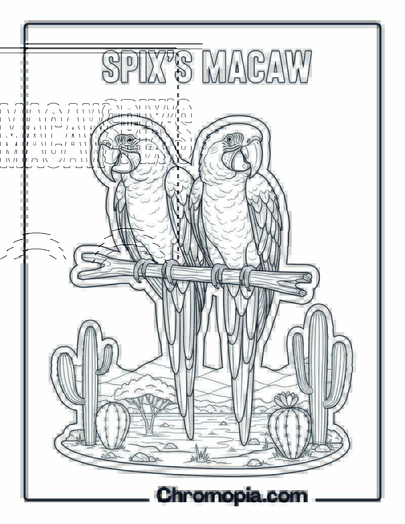 Spix’s Macaw coloring page