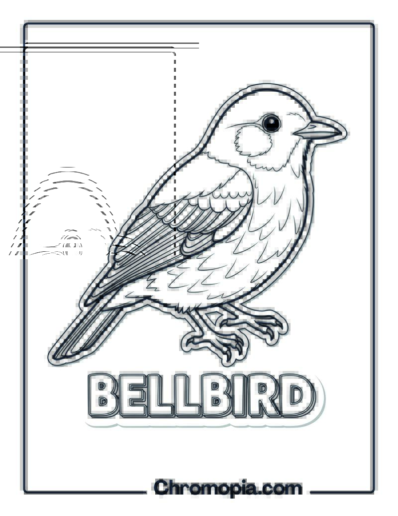 Bellbird coloring page