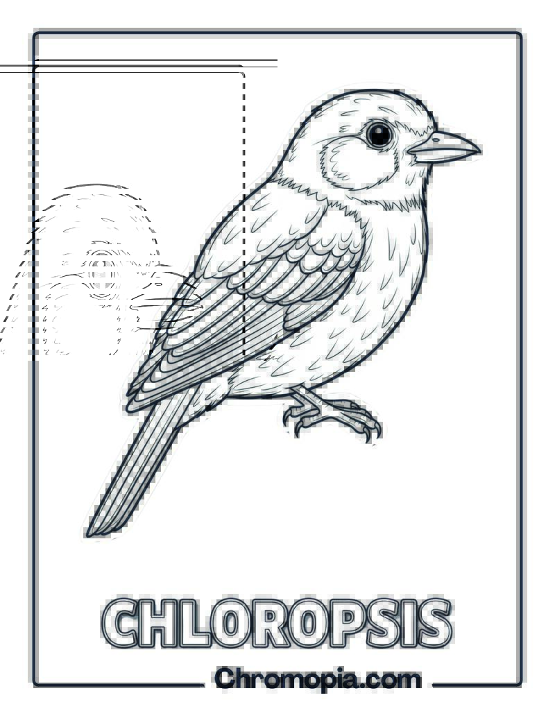 Chloropsis coloring page