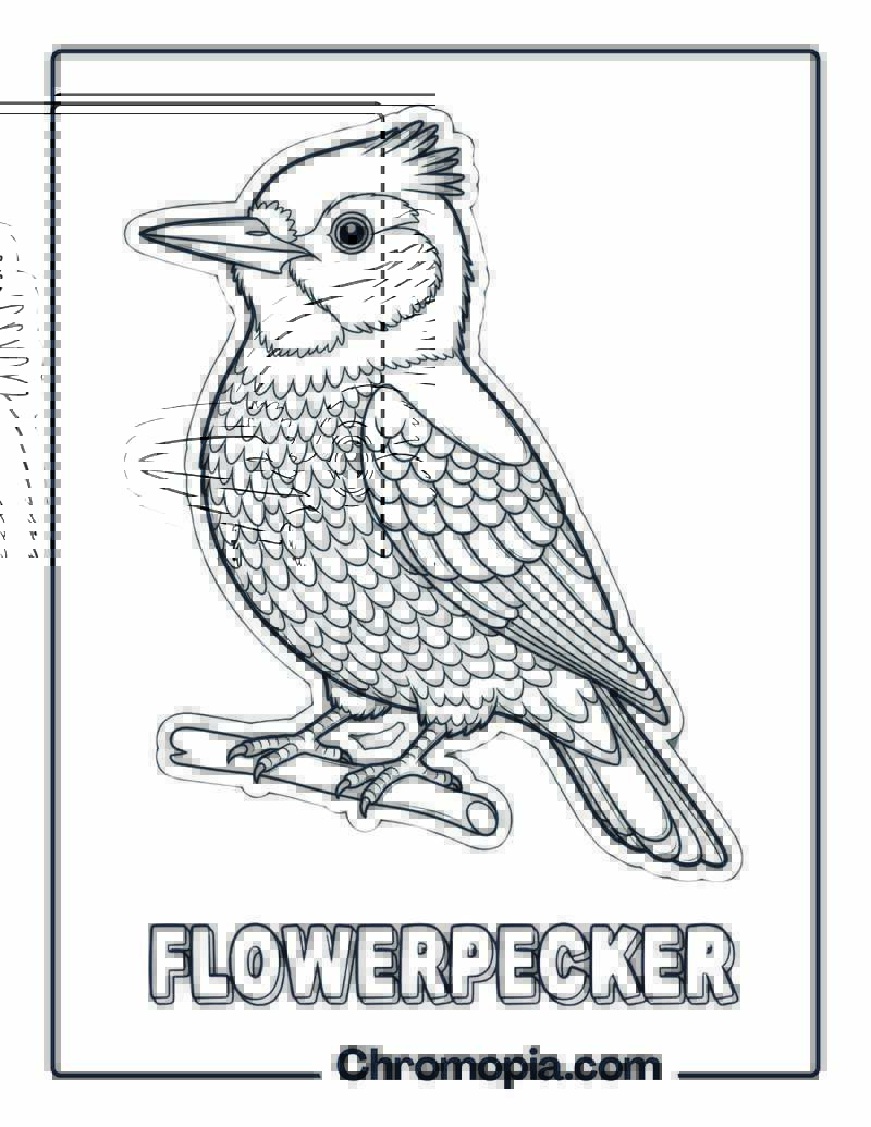 Flowerpecker coloring page