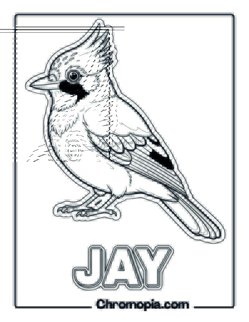Jay coloring page