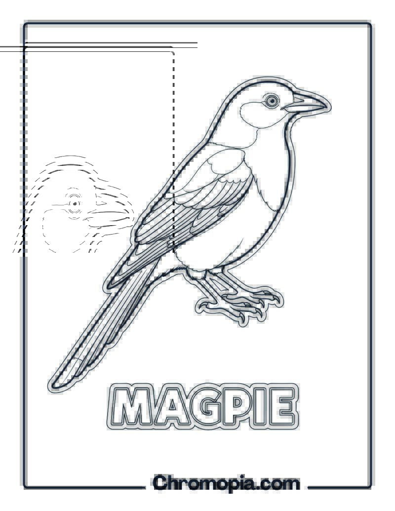 Magpie coloring page