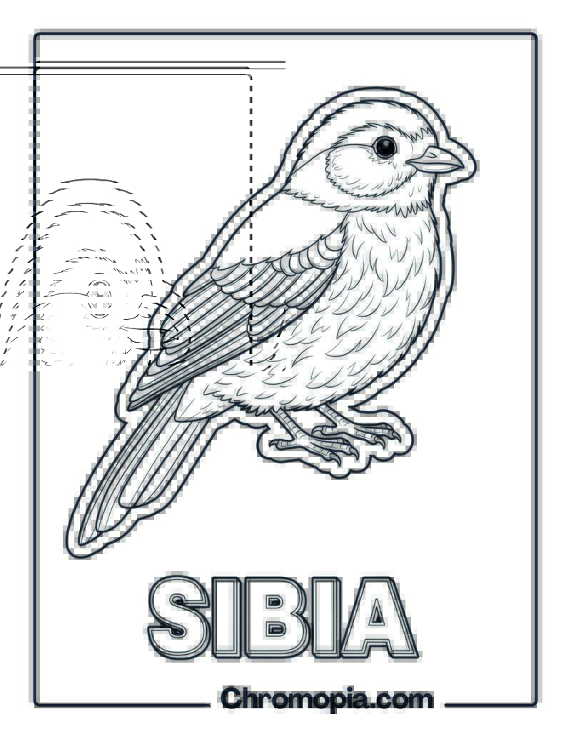 Sibia coloring page