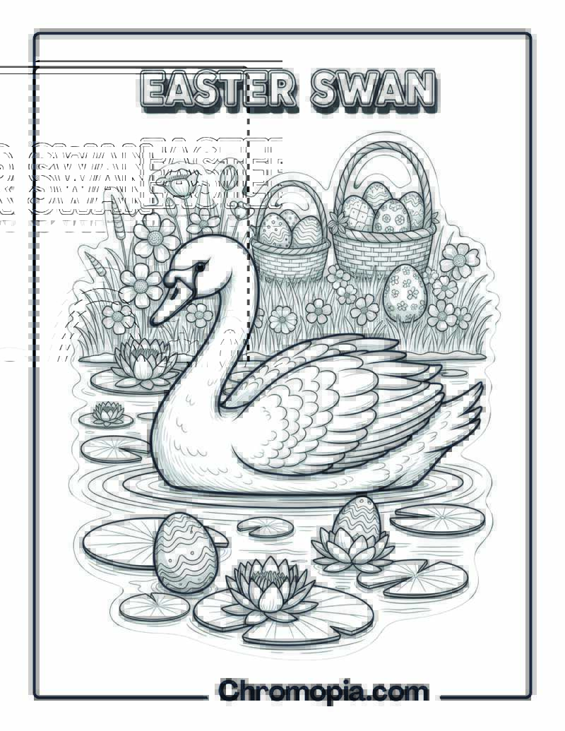 Easter Swan coloring page