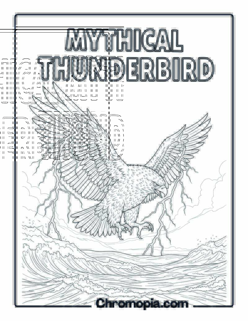 Mythical Thunderbird coloring page
