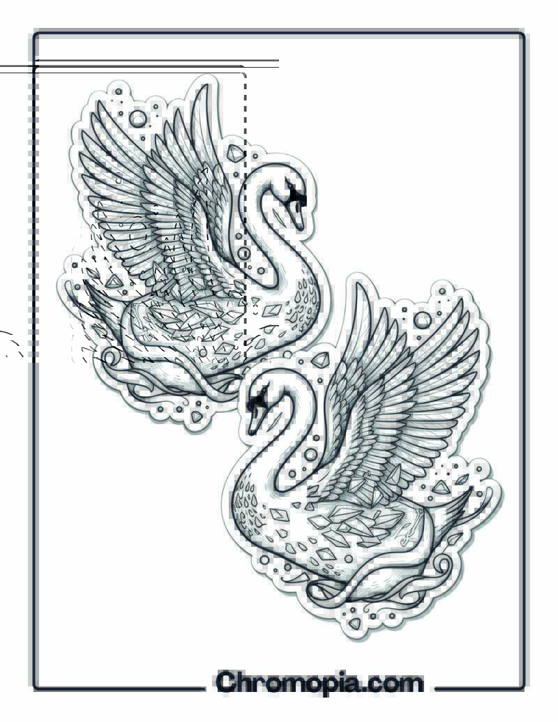 Abstract Art Swan Dance Coloring Sheet