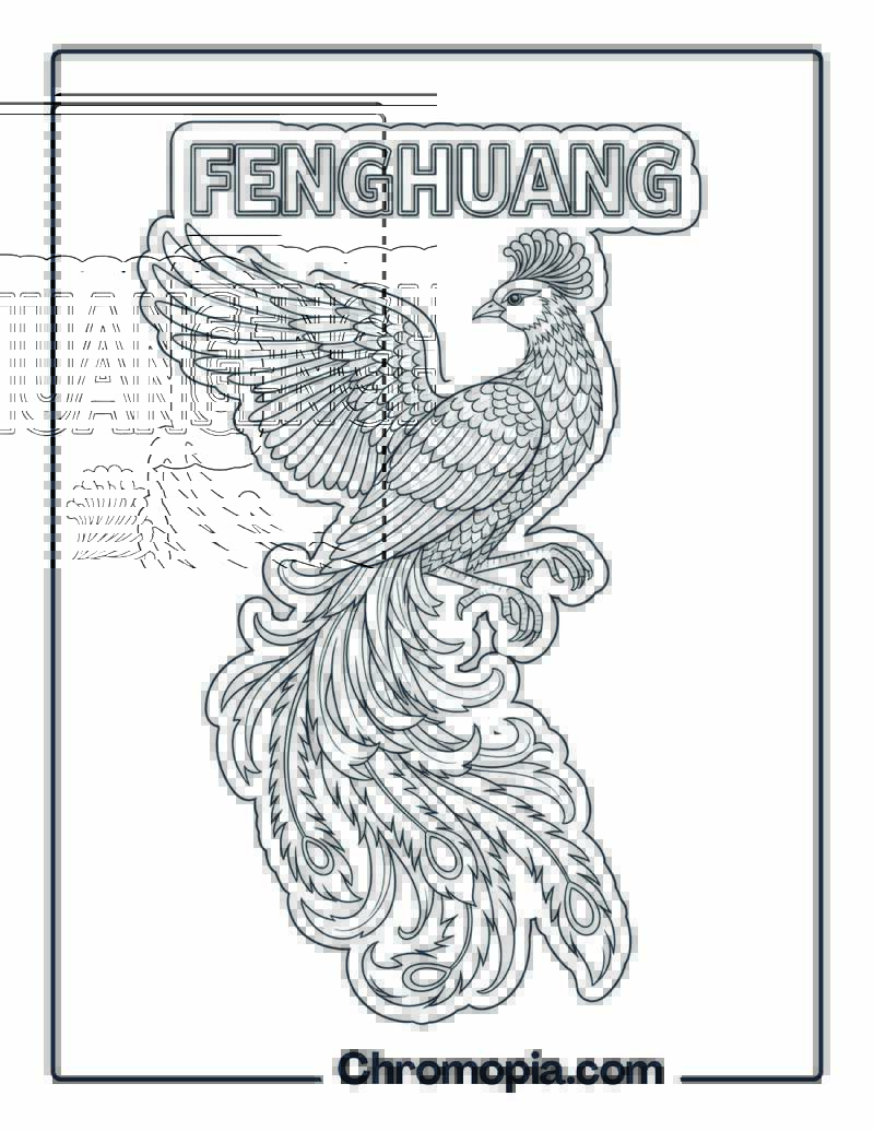 Fenghuang coloring page