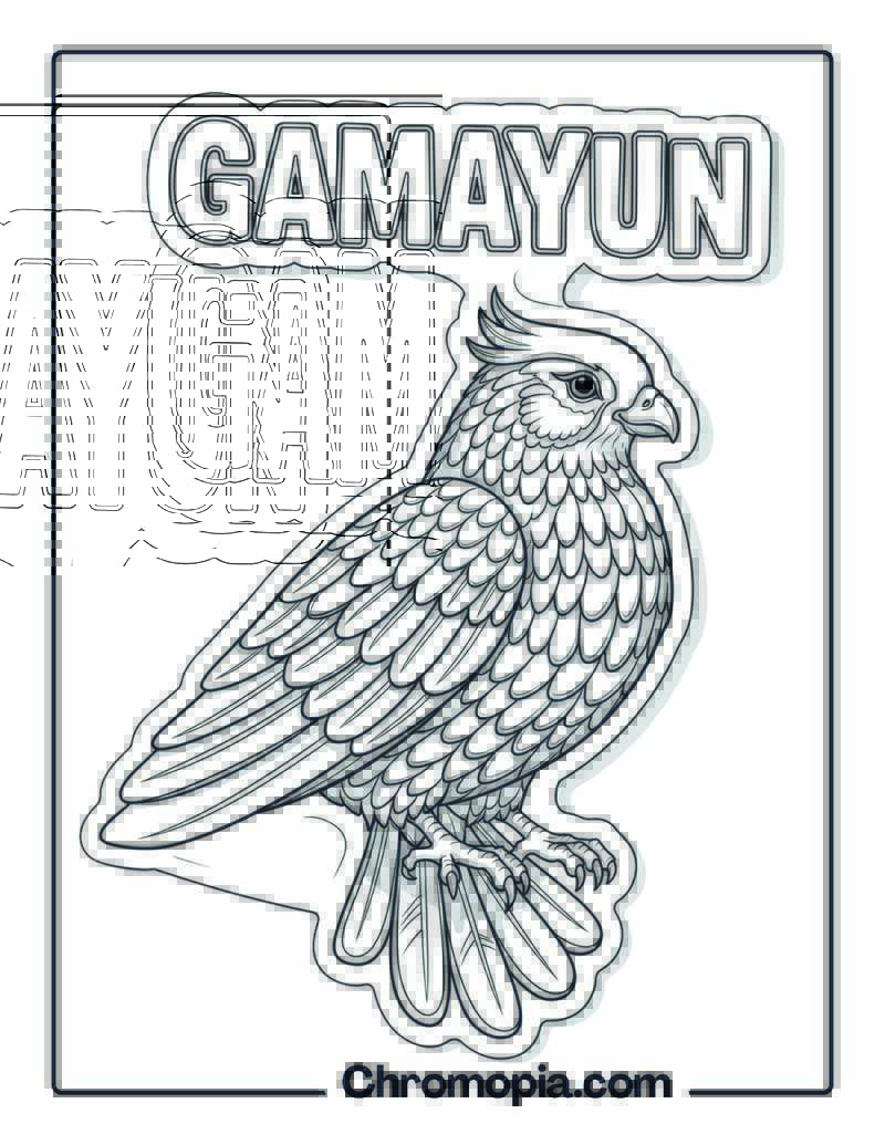 Gamayun coloring page
