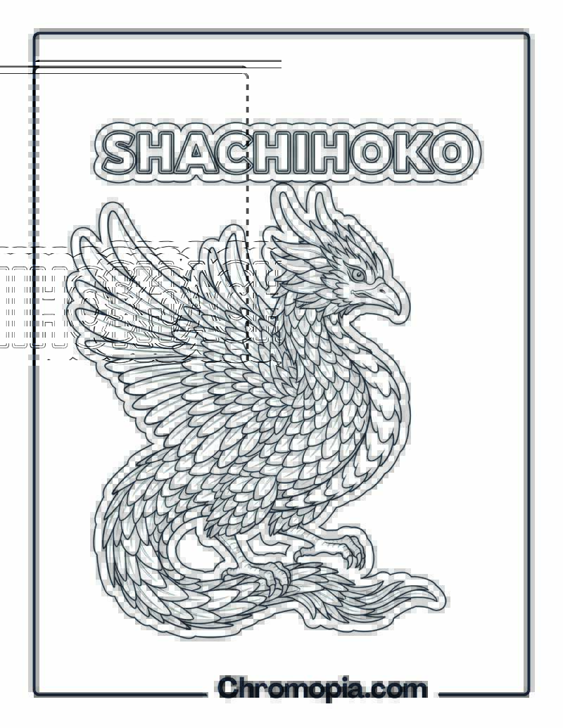 Shachihoko Bird Form coloring page