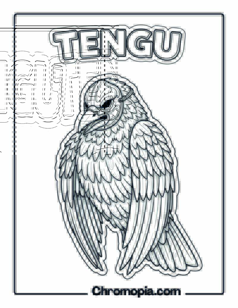 Tengu (Bird Form) coloring page