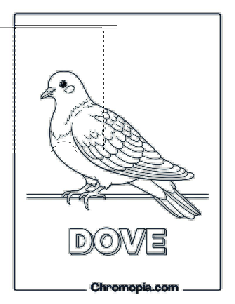 Dove coloring page