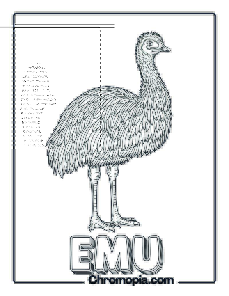 Emu coloring page