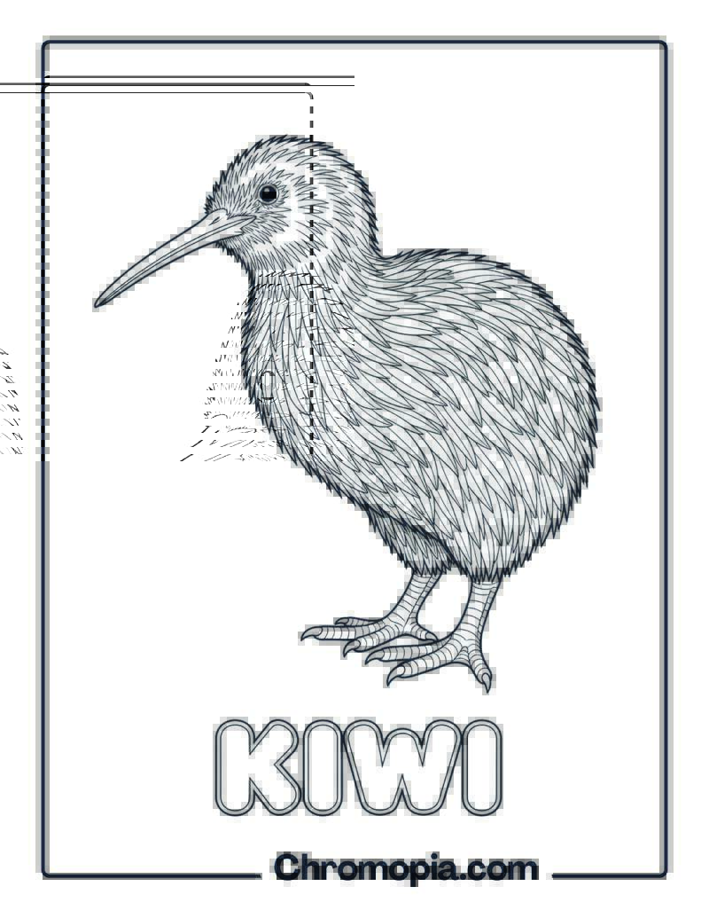 Kiwi coloring page