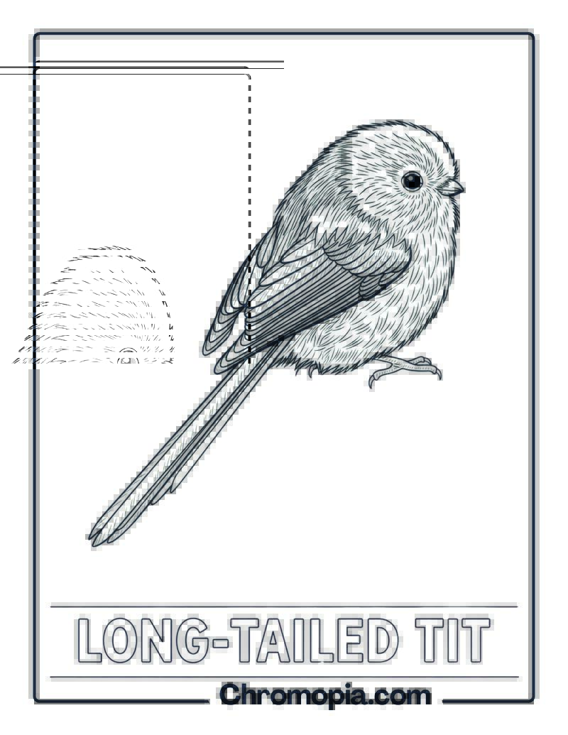 Long-tailed Tit coloring page