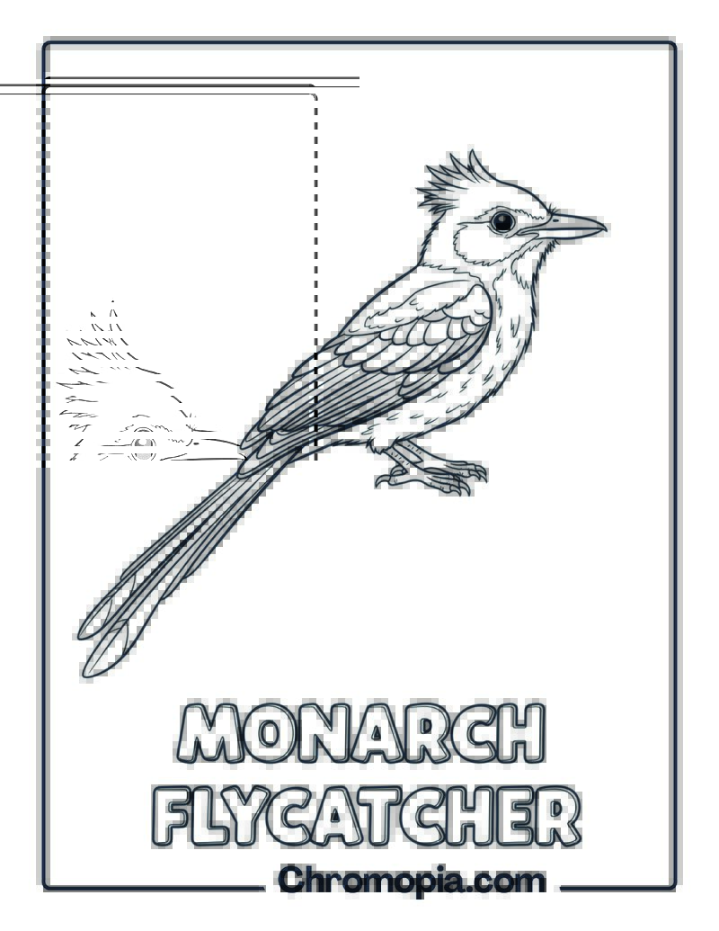 Monarch Flycatcher coloring page