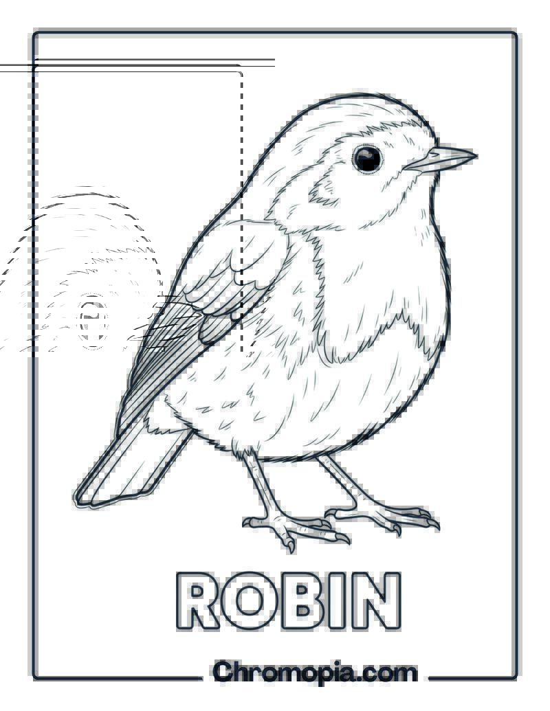 Robin coloring page