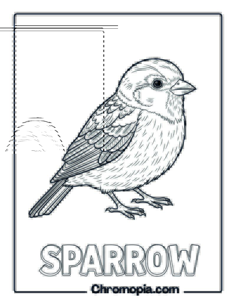 Sparrow coloring page