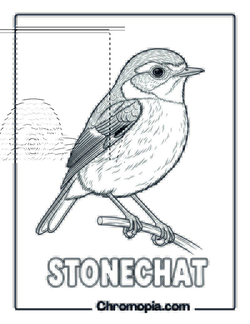 Stonechat coloring page