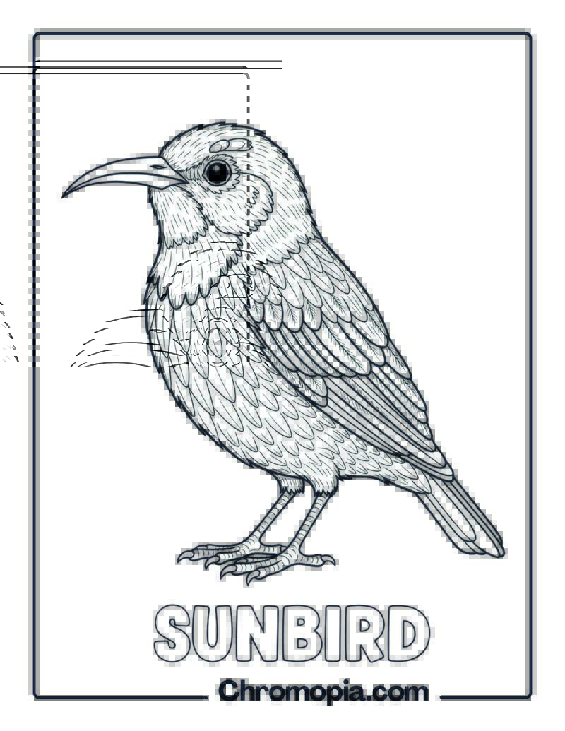 Sunbird coloring page