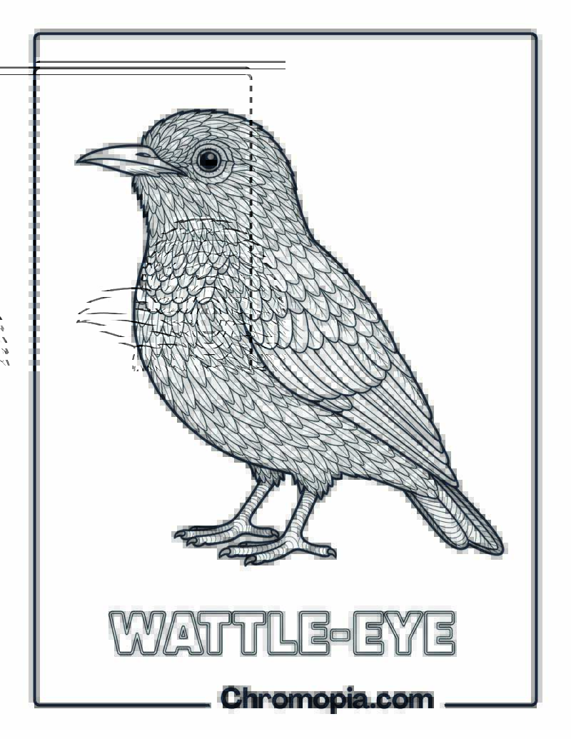 Wattle-eye coloring page