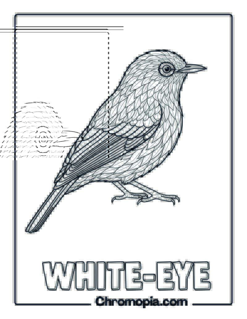 White-eye coloring page