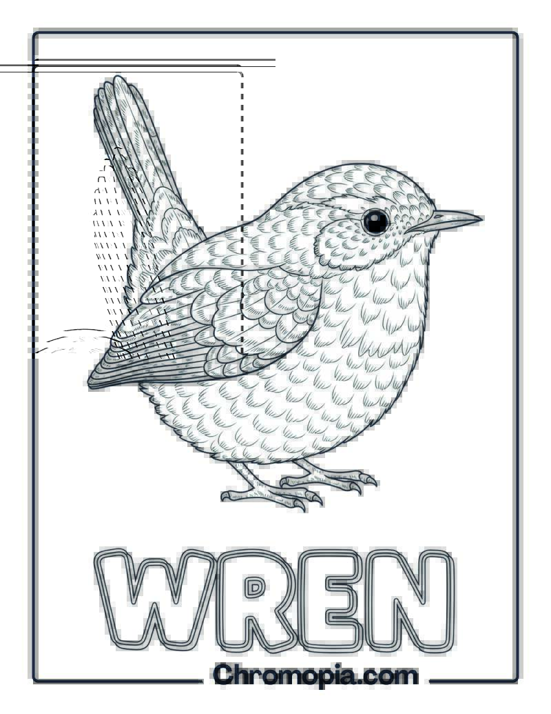 Wren coloring page