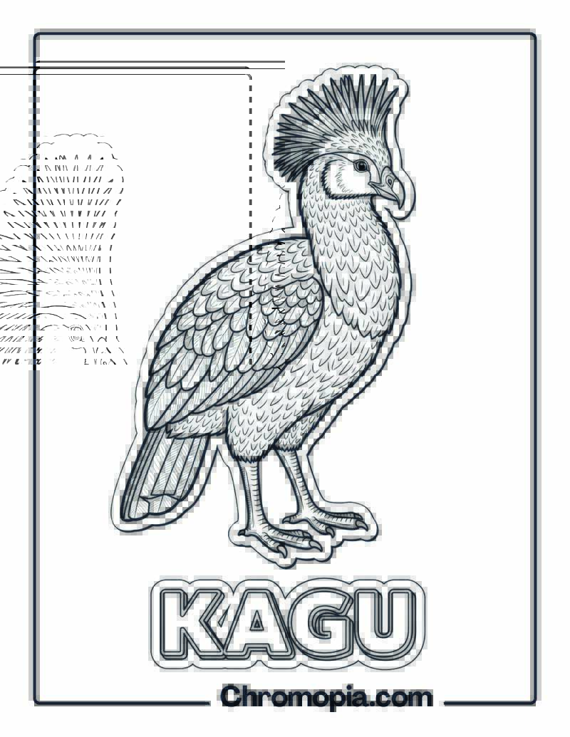 Kagu coloring page