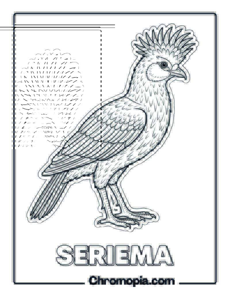 Seriema coloring page