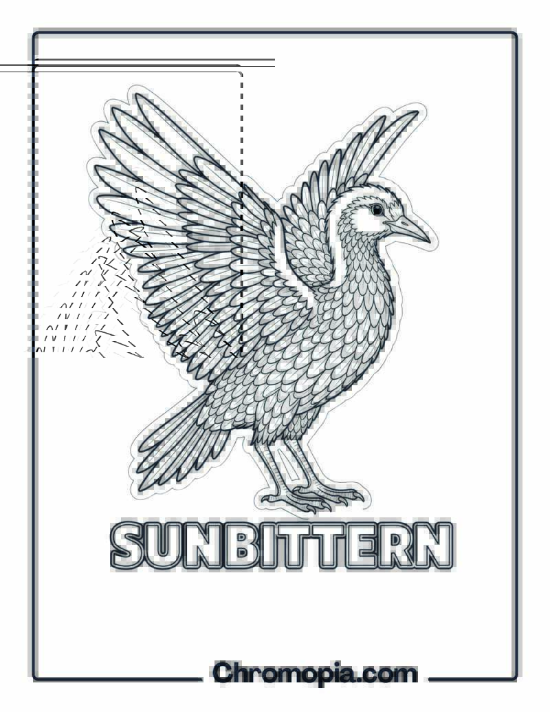 Sunbittern coloring page