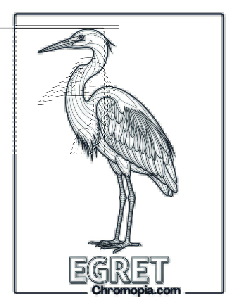 Egret coloring page